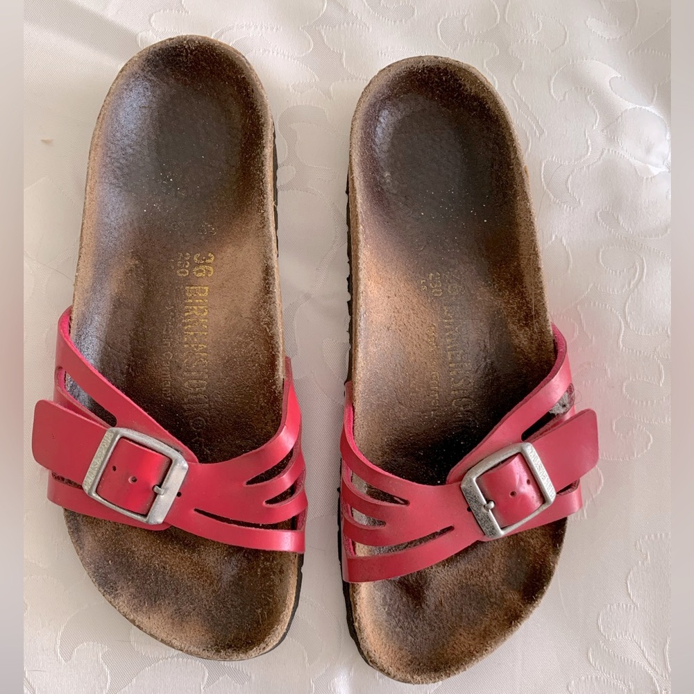 Birkenstock Madrid pinkish/red sandals size 36